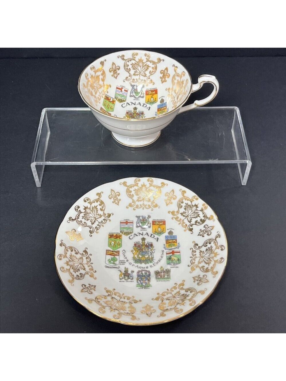 Paragon Tea Cup And Saucer Canada Coats Of Arms & Emblems Fine Bone China UK